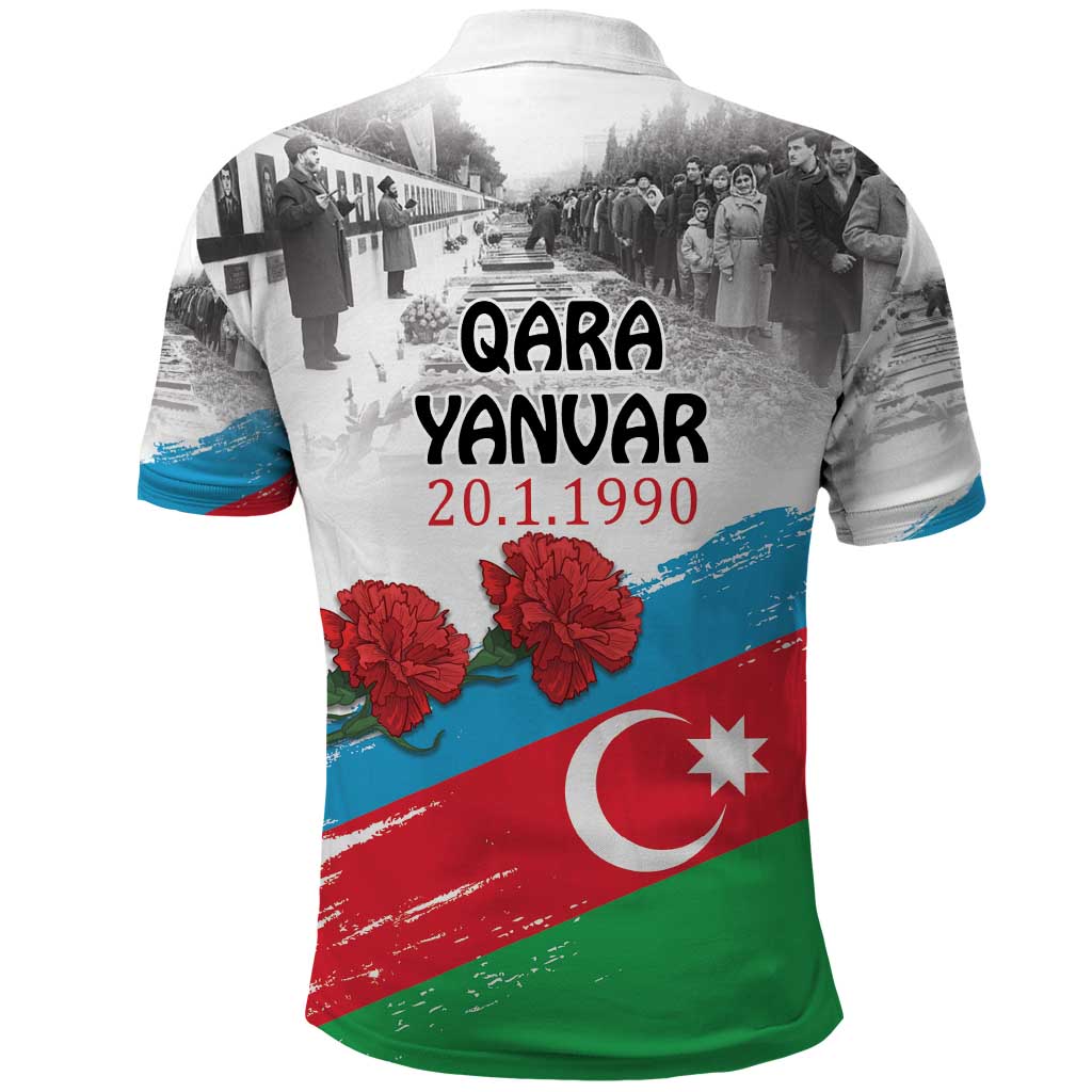 Azerbaijan Qara Yanvar Polo Shirt with Flag Style - Wonder Print Shop