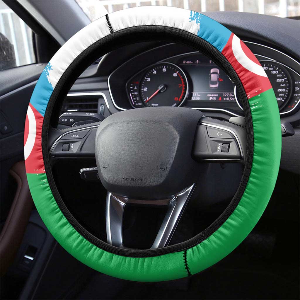Azerbaijan Qara Yanvar Steering Wheel Cover with Flag Style - Wonder Print Shop