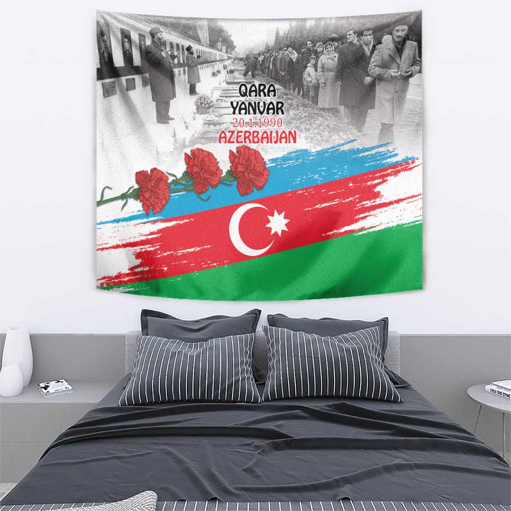 Azerbaijan Qara Yanvar Tapestry with Flag Style - Wonder Print Shop