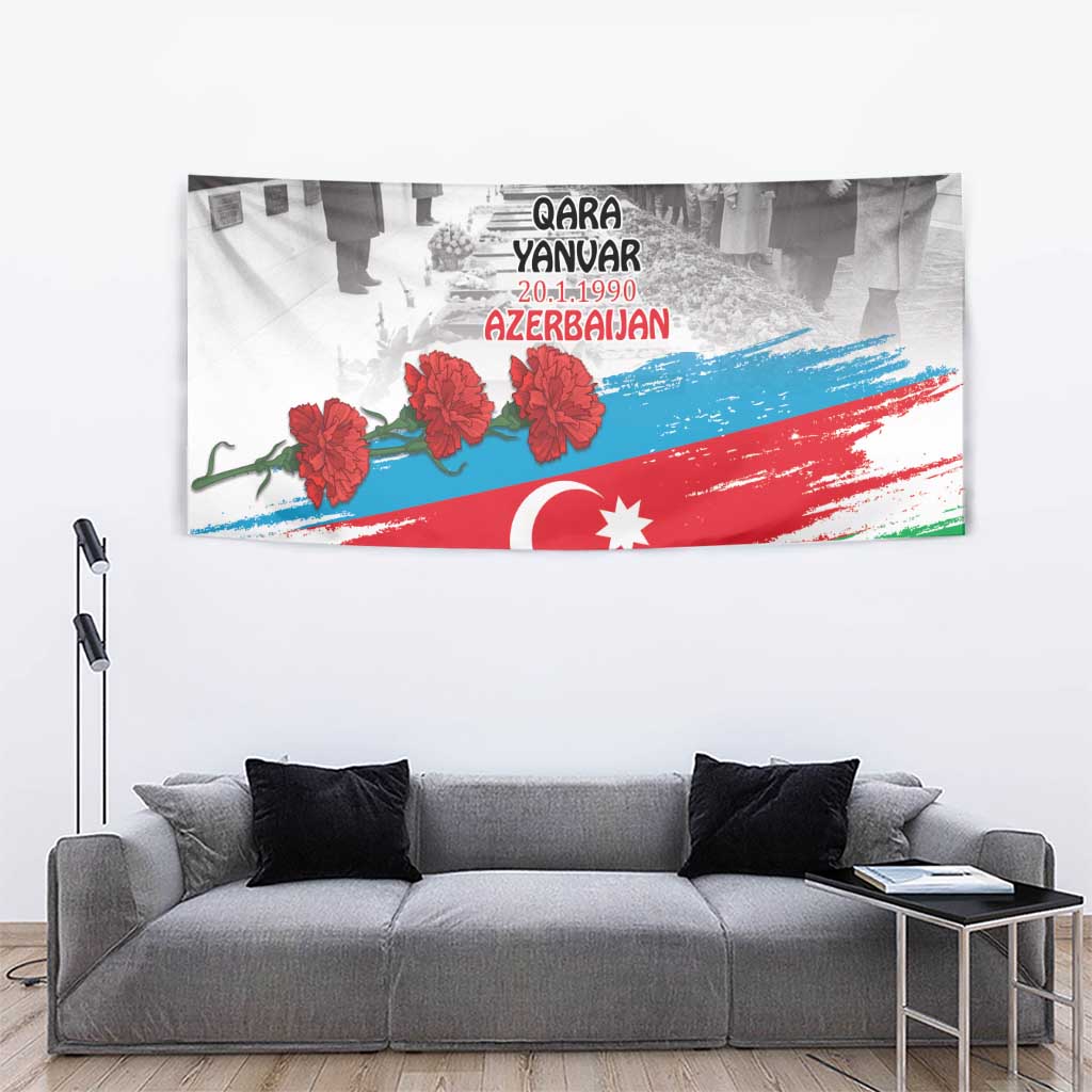 Azerbaijan Qara Yanvar Tapestry with Flag Style - Wonder Print Shop