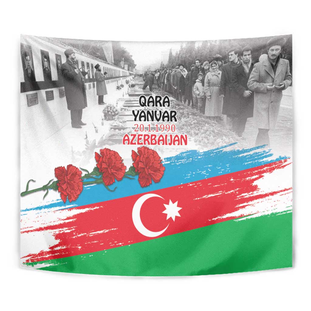 Azerbaijan Qara Yanvar Tapestry with Flag Style - Wonder Print Shop