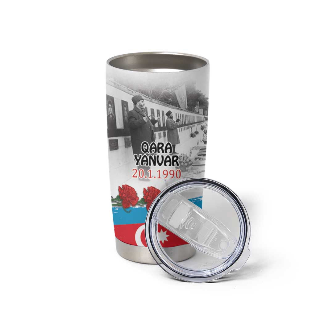Azerbaijan Qara Yanvar Tumbler Cup with Flag Style - Wonder Print Shop
