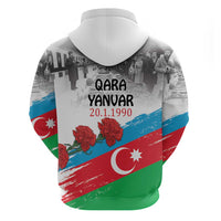Azerbaijan Qara Yanvar Zip Hoodie with Flag Style - Wonder Print Shop