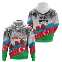 Azerbaijan Qara Yanvar Zip Hoodie with Flag Style - Wonder Print Shop