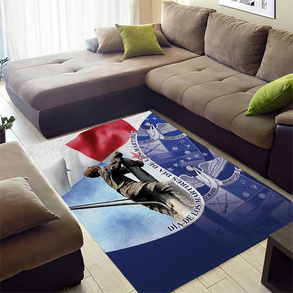 Panama Dia de los Martires Area Rug Panama Martyrs' Day Raises Flag LT9 - Wonder Print Shop