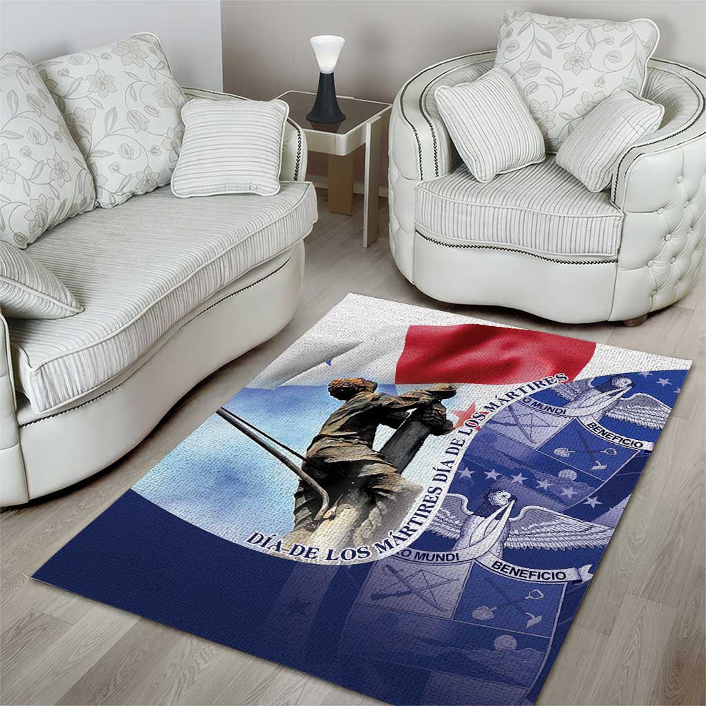 Panama Dia de los Martires Area Rug Panama Martyrs' Day Raises Flag LT9 - Wonder Print Shop