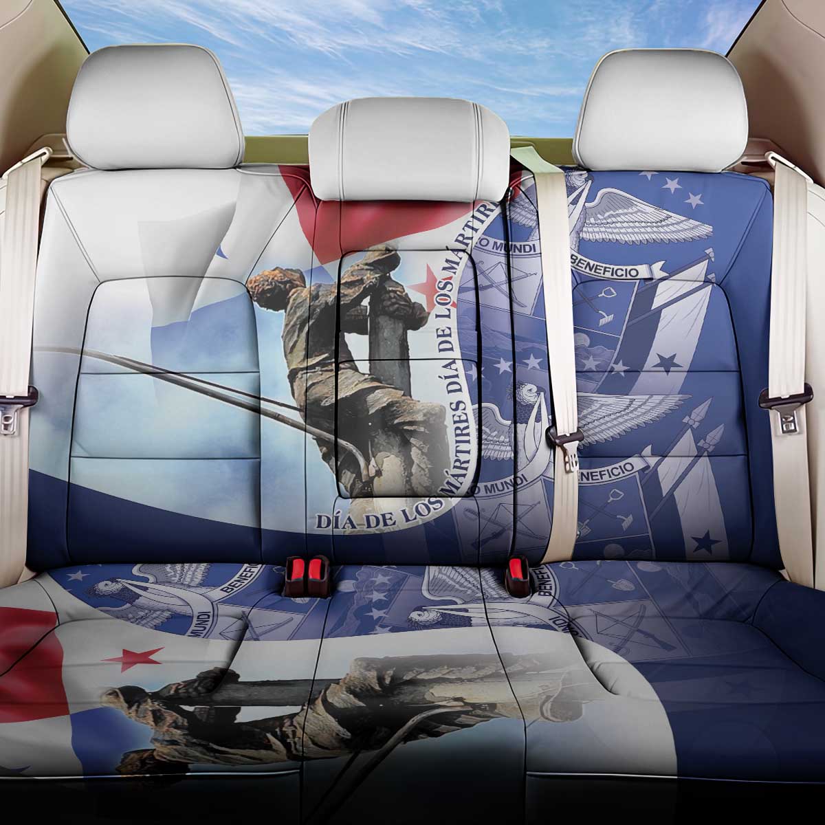 Panama Dia de los Martires Back Car Seat Cover Panama Martyrs' Day Raises Flag LT9 - Wonder Print Shop