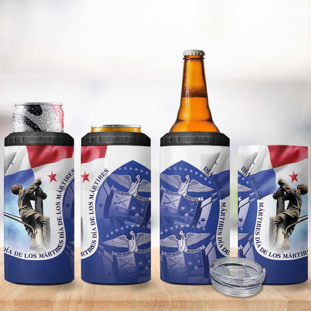 Panama Dia de los Martires 4 in 1 Can Cooler Tumbler Panama Martyrs' Day Raises Flag LT9 - Wonder Print Shop