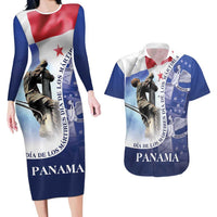 Panama Dia de los Martires Couples Matching Long Sleeve Bodycon Dress and Hawaiian Shirt Panama Martyrs' Day Raises Flag LT9 - Wonder Print Shop