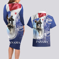 Panama Dia de los Martires Couples Matching Long Sleeve Bodycon Dress and Hawaiian Shirt Panama Martyrs' Day Raises Flag LT9 - Wonder Print Shop