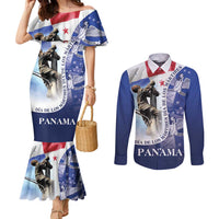 Panama Dia de los Martires Couples Matching Mermaid Dress and Long Sleeve Button Shirt Panama Martyrs' Day Raises Flag