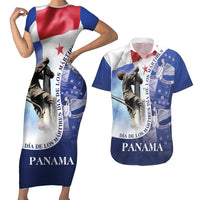 Panama Dia de los Martires Couples Matching Short Sleeve Bodycon Dress and Hawaiian Shirt Panama Martyrs' Day Raises Flag LT9 - Wonder Print Shop