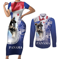 Panama Dia de los Martires Couples Matching Short Sleeve Bodycon Dress and Long Sleeve Button Shirt Panama Martyrs' Day Raises Flag LT9 - Wonder Print Shop