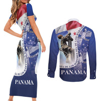 Panama Dia de los Martires Couples Matching Short Sleeve Bodycon Dress and Long Sleeve Button Shirt Panama Martyrs' Day Raises Flag LT9 - Wonder Print Shop