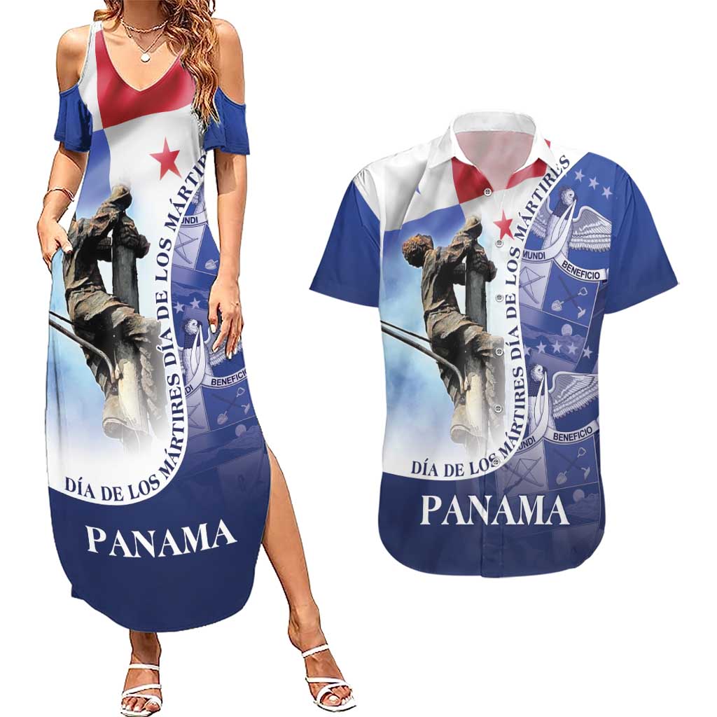 Panama Dia de los Martires Couples Matching Summer Maxi Dress and Hawaiian Shirt Panama Martyrs' Day Raises Flag LT9 - Wonder Print Shop