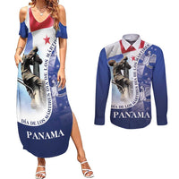 Panama Dia de los Martires Couples Matching Summer Maxi Dress and Long Sleeve Button Shirt Panama Martyrs' Day Raises Flag LT9 - Wonder Print Shop