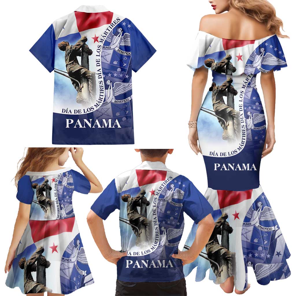 Panama Dia de los Martires Family Matching Mermaid Dress and Hawaiian Shirt Panama Martyrs' Day Raises Flag LT9 - Wonder Print Shop