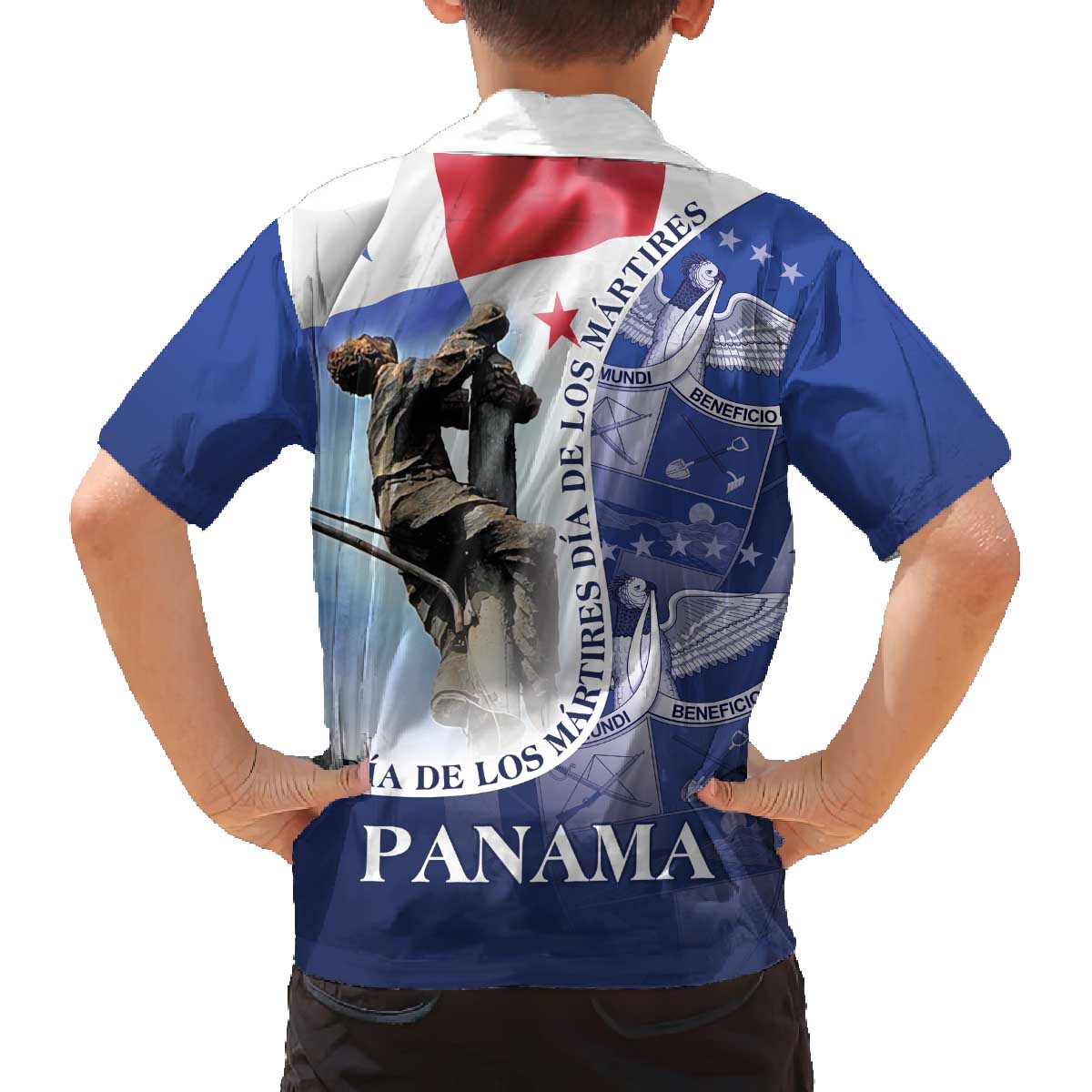 Panama Dia de los Martires Family Matching Off The Shoulder Long Sleeve Dress and Hawaiian Shirt Panama Martyrs' Day Raises Flag - Wonder Print Shop