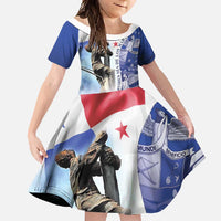 Panama Dia de los Martires Family Matching Off Shoulder Maxi Dress and Hawaiian Shirt Panama Martyrs' Day Raises Flag LT9 - Wonder Print Shop