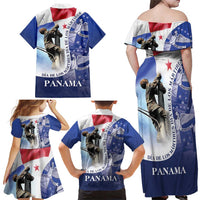 Panama Dia de los Martires Family Matching Off Shoulder Maxi Dress and Hawaiian Shirt Panama Martyrs' Day Raises Flag LT9 - Wonder Print Shop