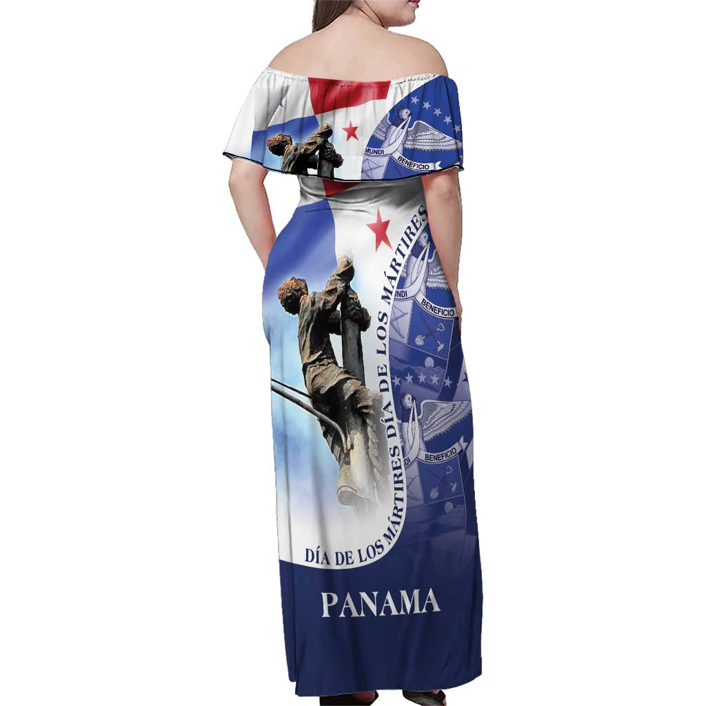 Panama Dia de los Martires Family Matching Off Shoulder Maxi Dress and Hawaiian Shirt Panama Martyrs' Day Raises Flag LT9 - Wonder Print Shop