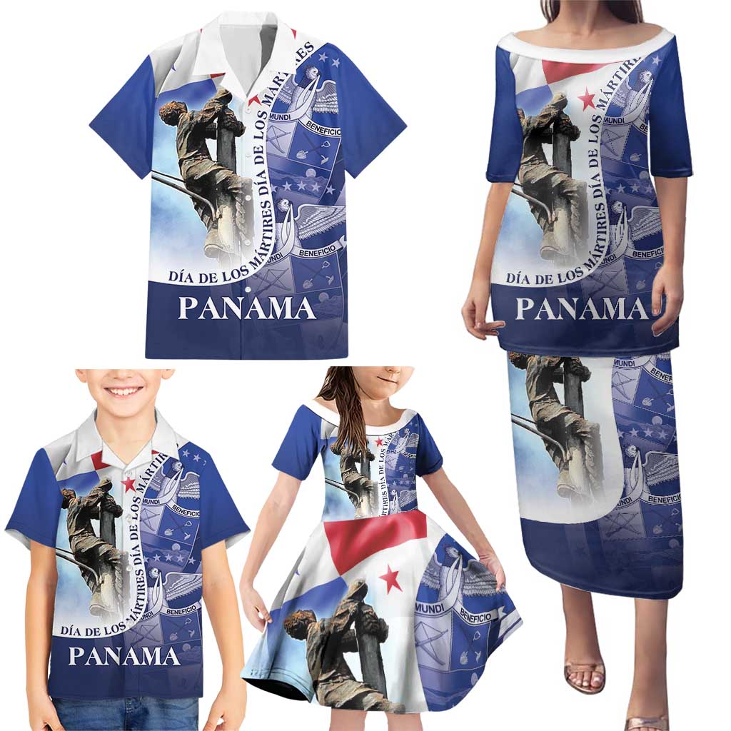 Panama Dia de los Martires Family Matching Puletasi and Hawaiian Shirt Panama Martyrs' Day Raises Flag - Wonder Print Shop