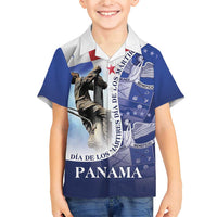 Panama Dia de los Martires Family Matching Short Sleeve Bodycon Dress and Hawaiian Shirt Panama Martyrs' Day Raises Flag - Wonder Print Shop