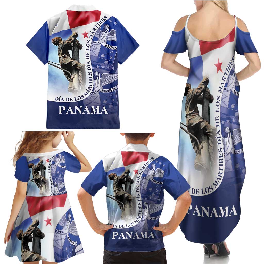 Panama Dia de los Martires Family Matching Summer Maxi Dress and Hawaiian Shirt Panama Martyrs' Day Raises Flag - Wonder Print Shop