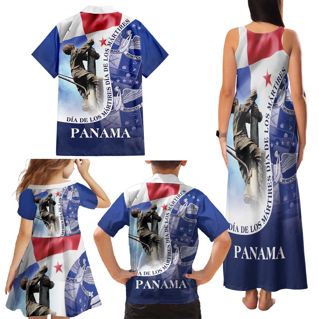 Panama Dia de los Martires Family Matching Tank Maxi Dress and Hawaiian Shirt Panama Martyrs' Day Raises Flag - Wonder Print Shop