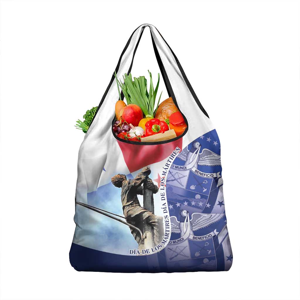 Panama Dia de los Martires Grocery Bag Panama Martyrs' Day Raises Flag