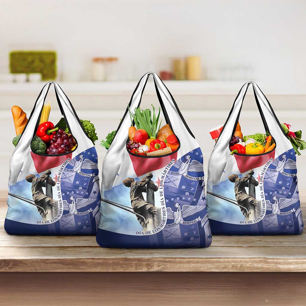 Panama Dia de los Martires Grocery Bag Panama Martyrs' Day Raises Flag