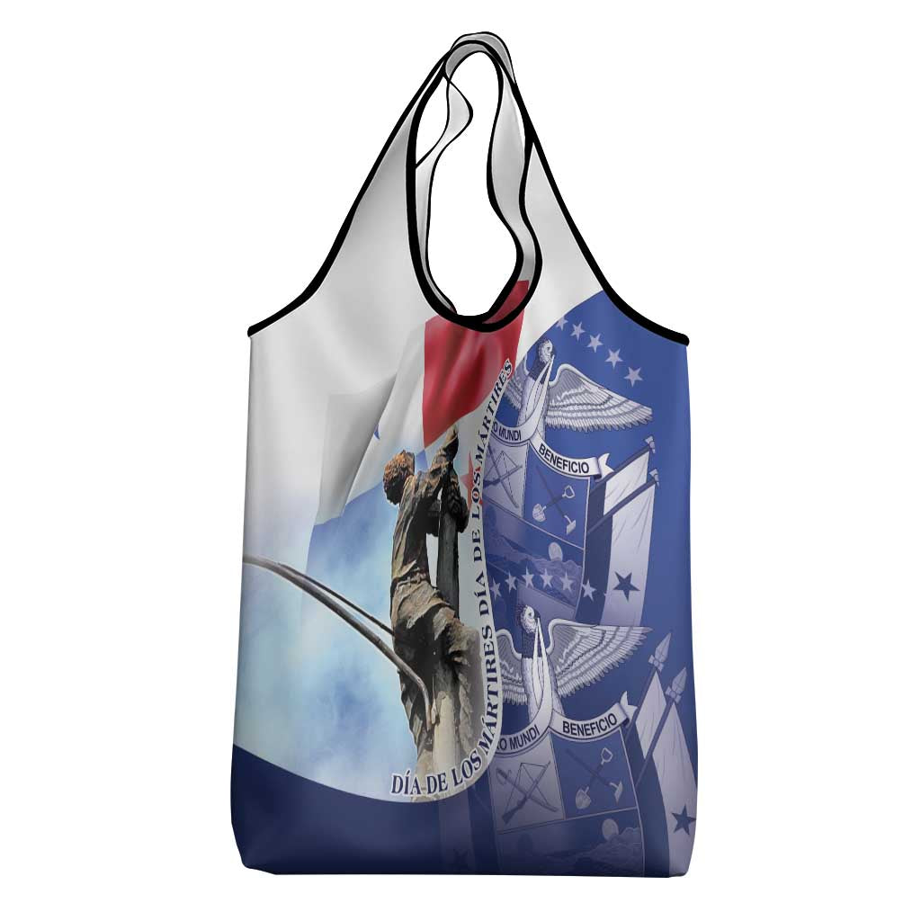 Panama Dia de los Martires Grocery Bag Panama Martyrs' Day Raises Flag