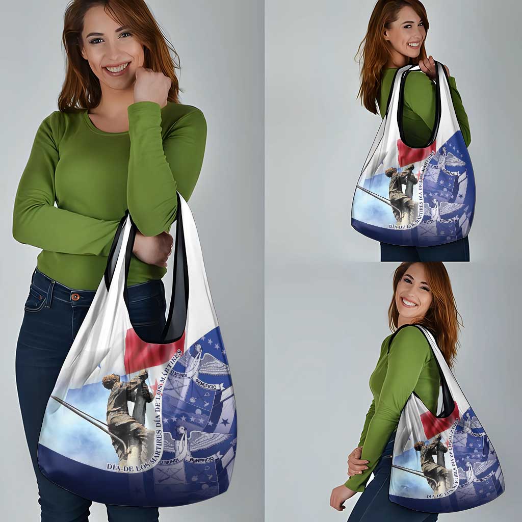 Panama Dia de los Martires Grocery Bag Panama Martyrs' Day Raises Flag