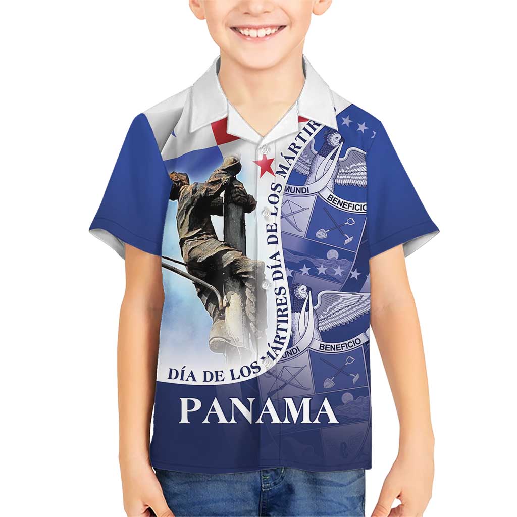 Panama Dia de los Martires Kid Hawaiian Shirt Panama Martyrs' Day Raises Flag - Wonder Print Shop