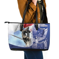 Panama Dia de los Martires Leather Tote Bag Panama Martyrs' Day Raises Flag - Wonder Print Shop