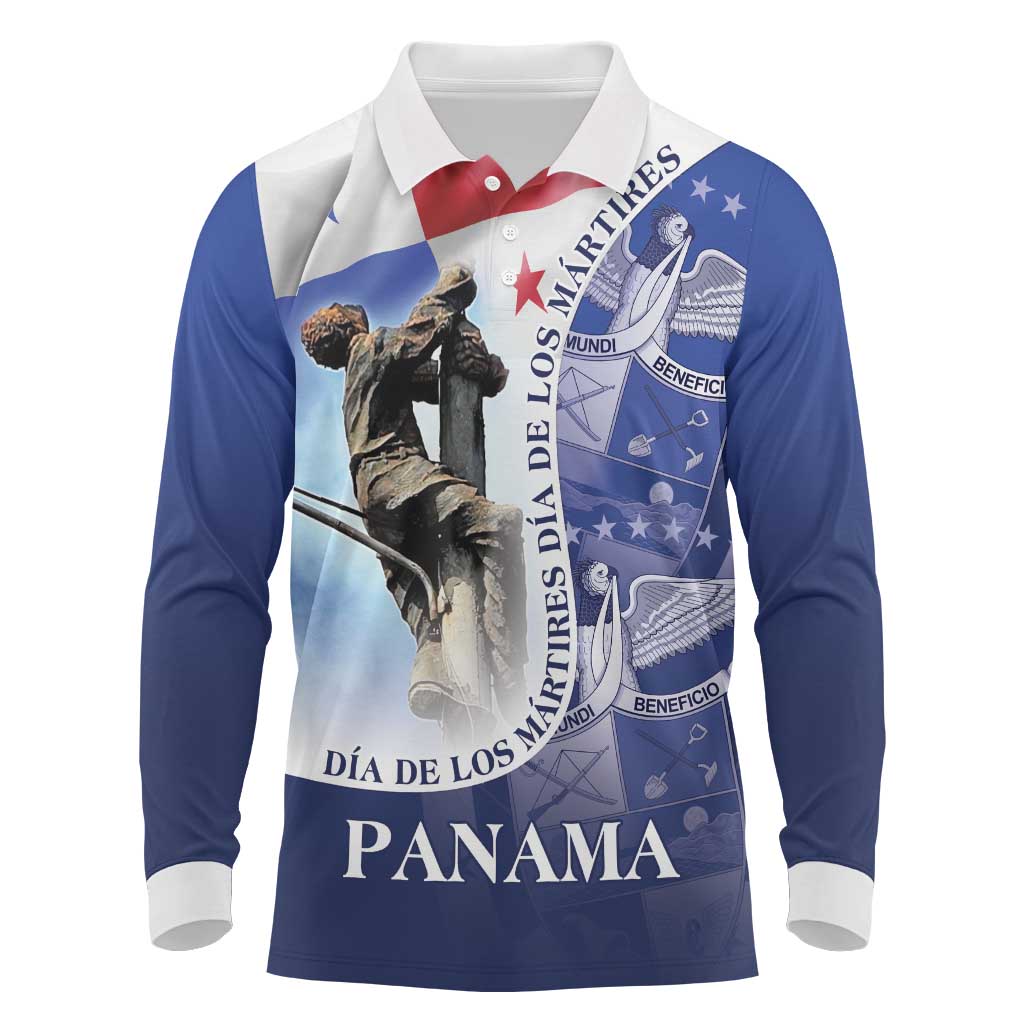 Panama Dia de los Martires Long Sleeve Polo Shirt Panama Martyrs' Day Raises Flag - Wonder Print Shop