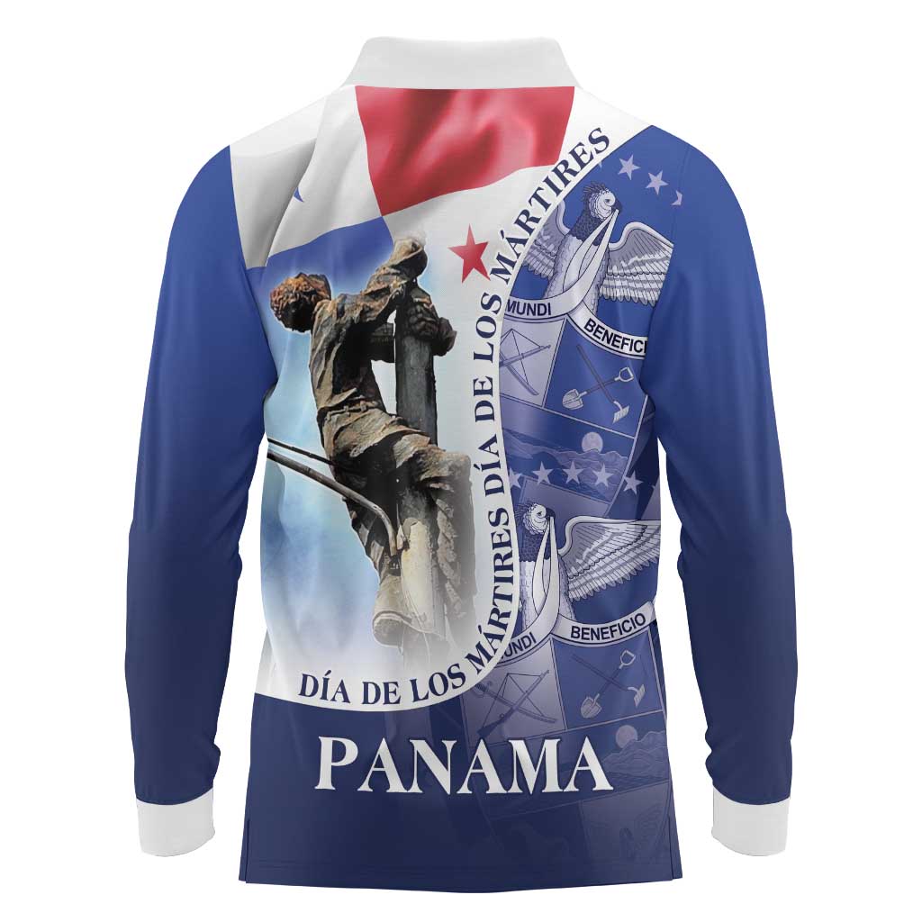 Panama Dia de los Martires Long Sleeve Polo Shirt Panama Martyrs' Day Raises Flag - Wonder Print Shop