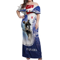 Panama Dia de los Martires Off Shoulder Maxi Dress Panama Martyrs' Day Raises Flag - Wonder Print Shop