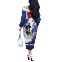 Panama Dia de los Martires Off The Shoulder Long Sleeve Dress Panama Martyrs' Day Raises Flag - Wonder Print Shop