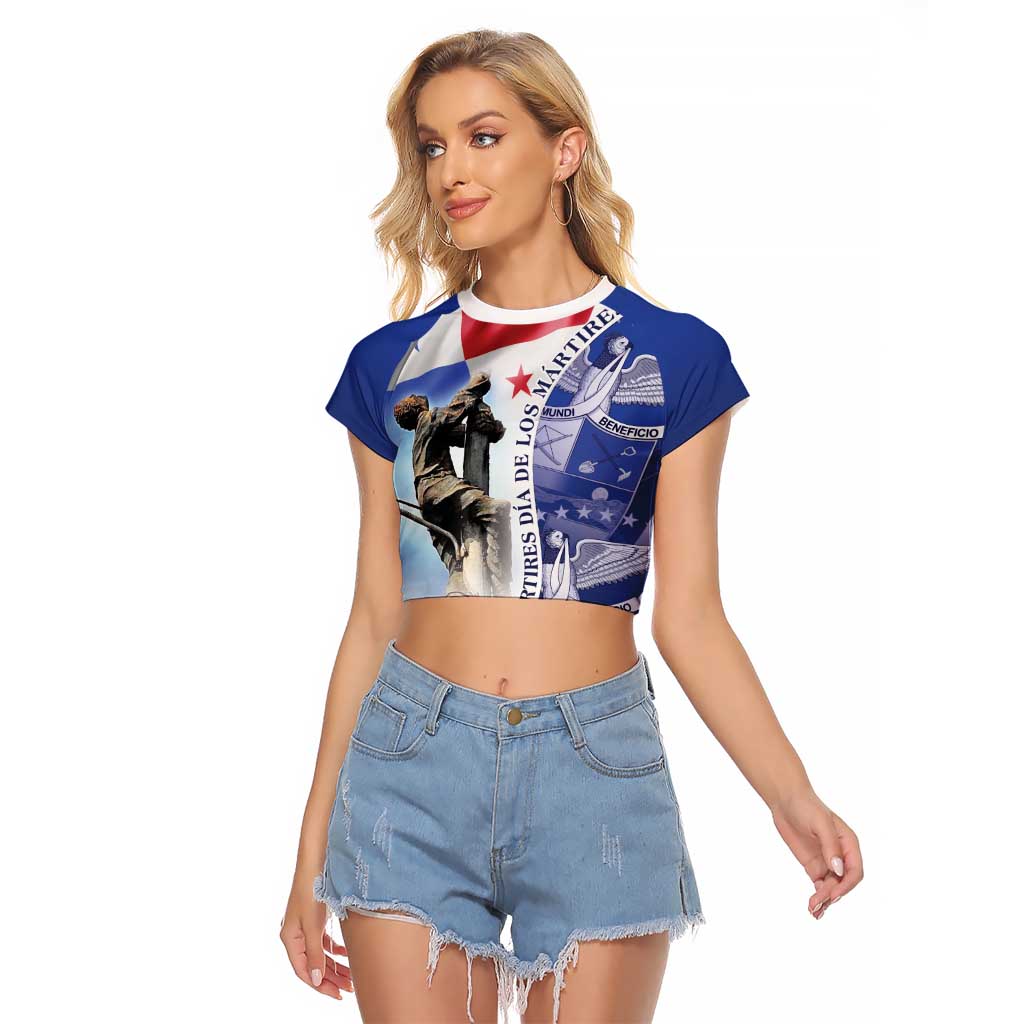 Panama Dia de los Martires Raglan Cropped T Shirt Panama Martyrs' Day Raises Flag - Wonder Print Shop