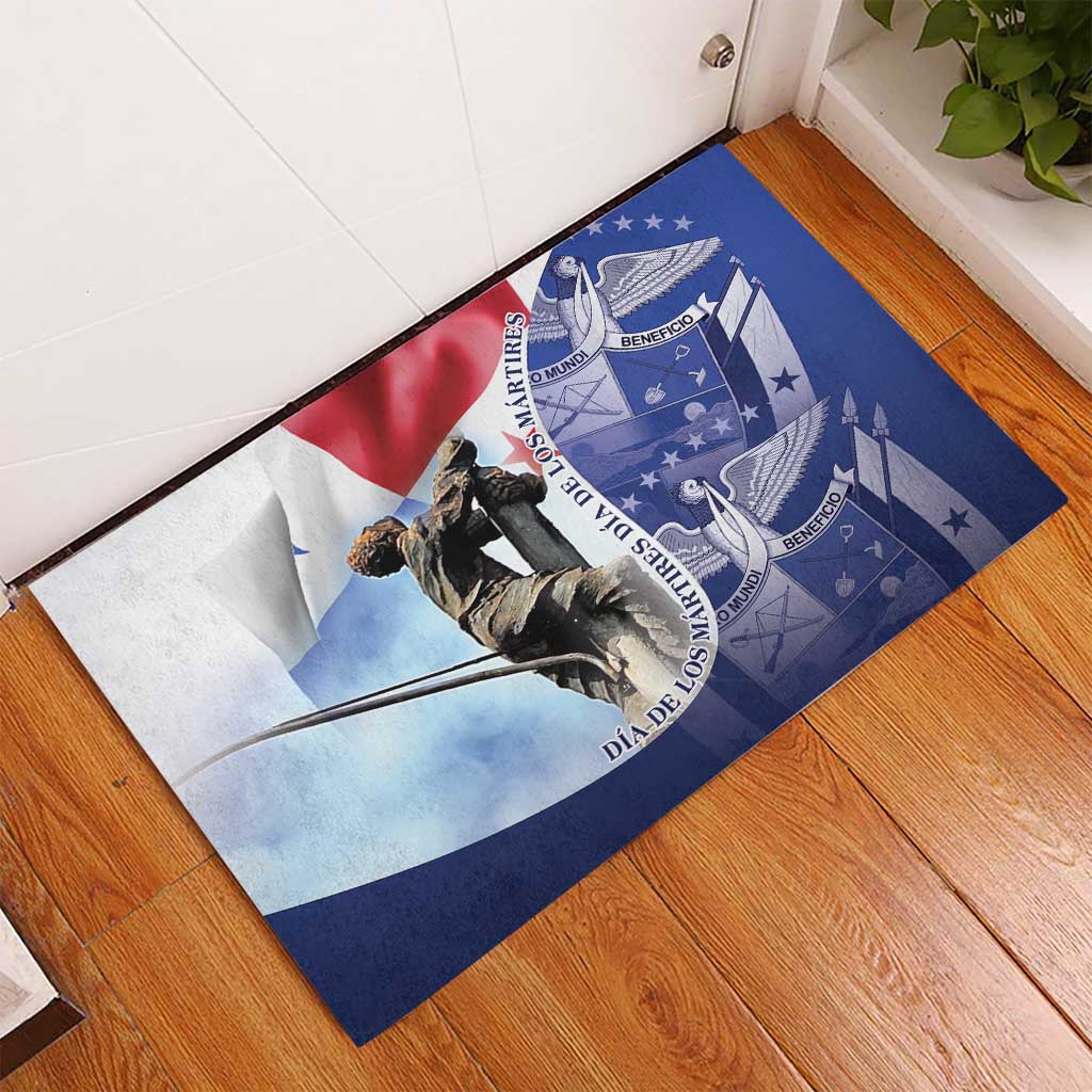 Panama Dia de los Martires Rubber Doormat Panama Martyrs' Day Raises Flag - Wonder Print Shop