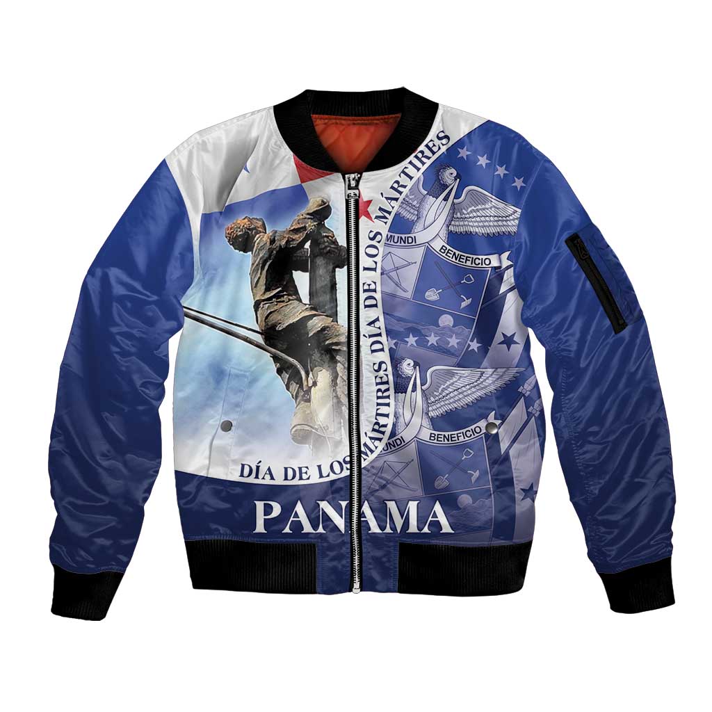 Panama Dia de los Martires Sleeve Zip Bomber Jacket Panama Martyrs' Day Raises Flag - Wonder Print Shop