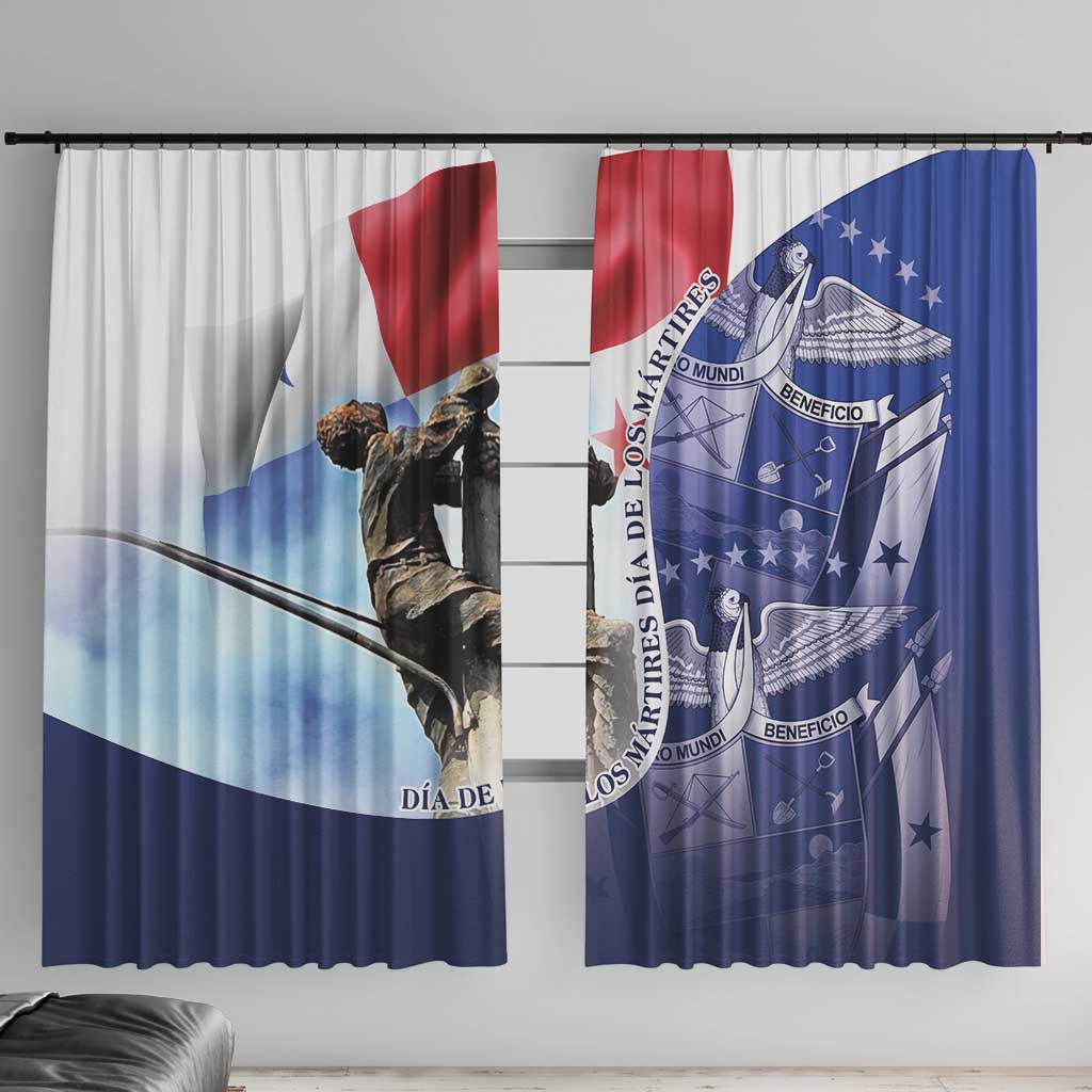 Panama Dia de los Martires Window Curtain Panama Martyrs' Day Raises Flag - Wonder Print Shop