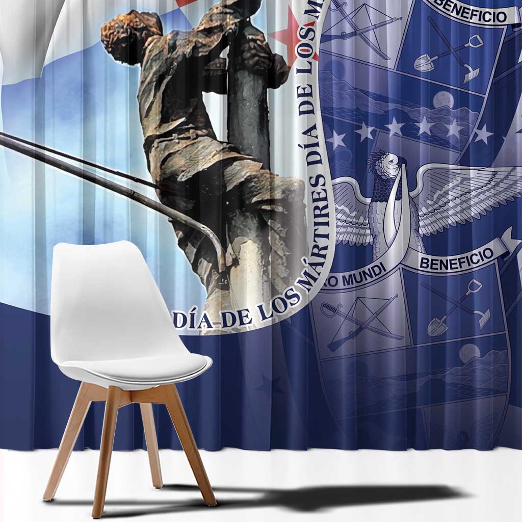 Panama Dia de los Martires Window Curtain Panama Martyrs' Day Raises Flag - Wonder Print Shop