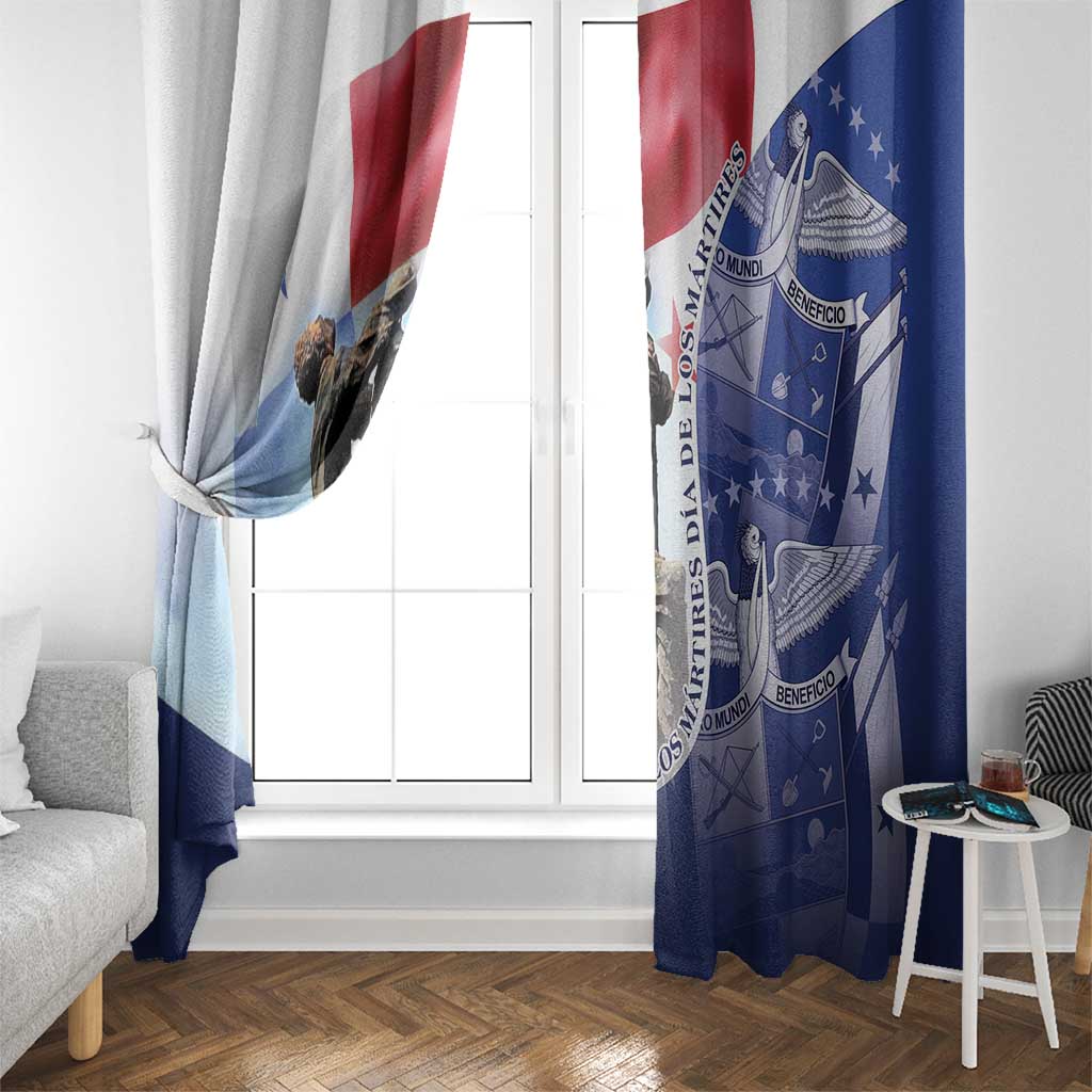 Panama Dia de los Martires Window Curtain Panama Martyrs' Day Raises Flag - Wonder Print Shop