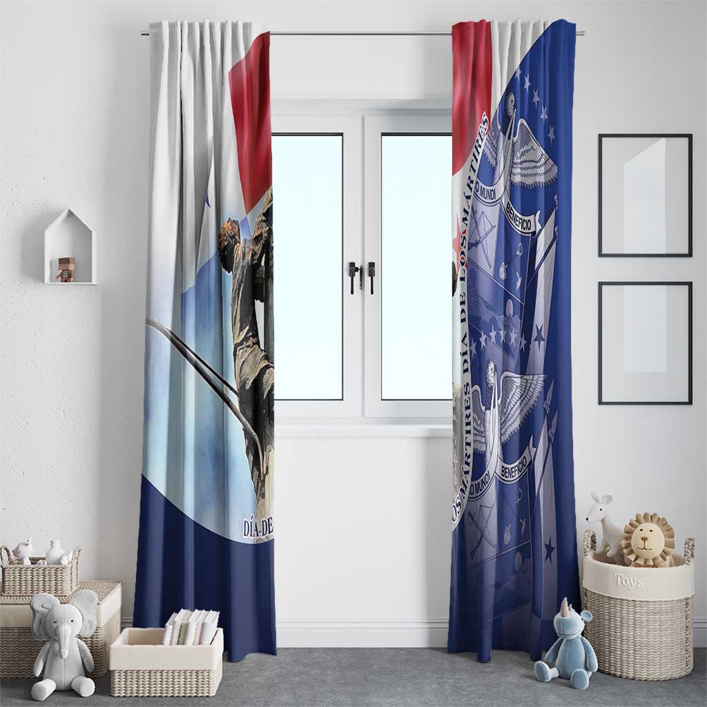 Panama Dia de los Martires Window Curtain Panama Martyrs' Day Raises Flag - Wonder Print Shop