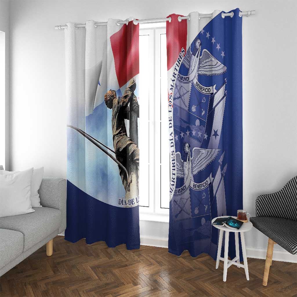 Panama Dia de los Martires Window Curtain Panama Martyrs' Day Raises Flag - Wonder Print Shop