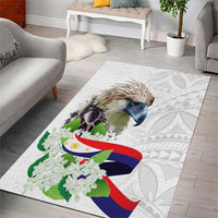Philippines Eagle and Sampaguita Flowers Area Rug Polynesian Pattern LT9 - Wonder Print Shop