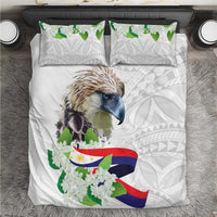 Philippines Eagle and Sampaguita Flowers Bedding Set Polynesian Pattern LT9 - Wonder Print Shop