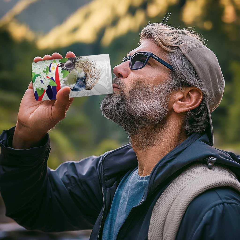 Philippines Eagle and Sampaguita Flowers 4 in 1 Can Cooler Tumbler Polynesian Pattern LT9 - Wonder Print Shop